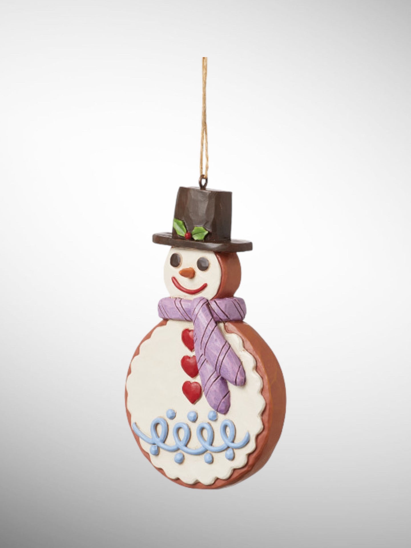 Jim Shore Gingerbread Christmas - Gingerbread Snowman Hanging Ornament